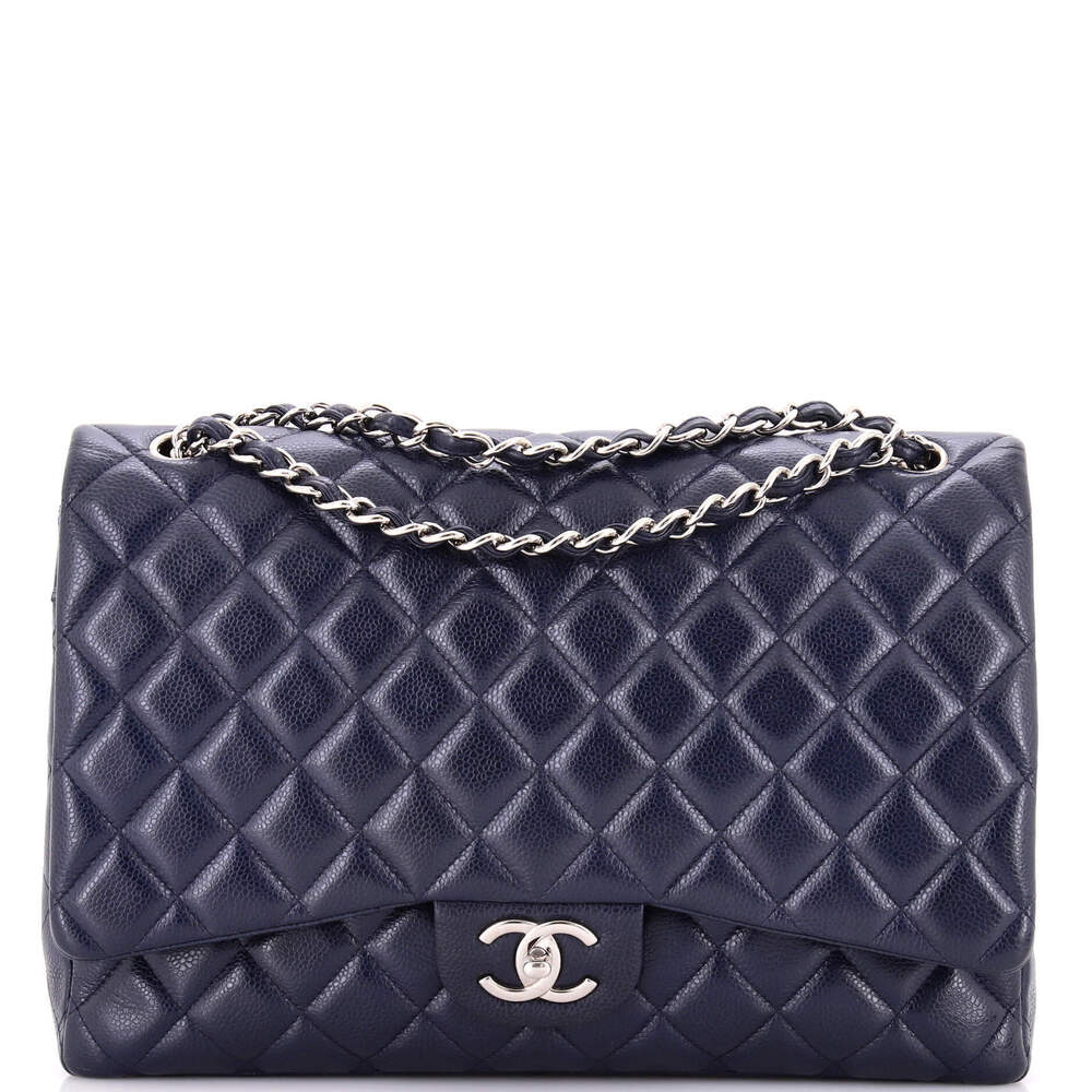 Chanel Maxi Classic Double Flap Bag Quilted Caviar